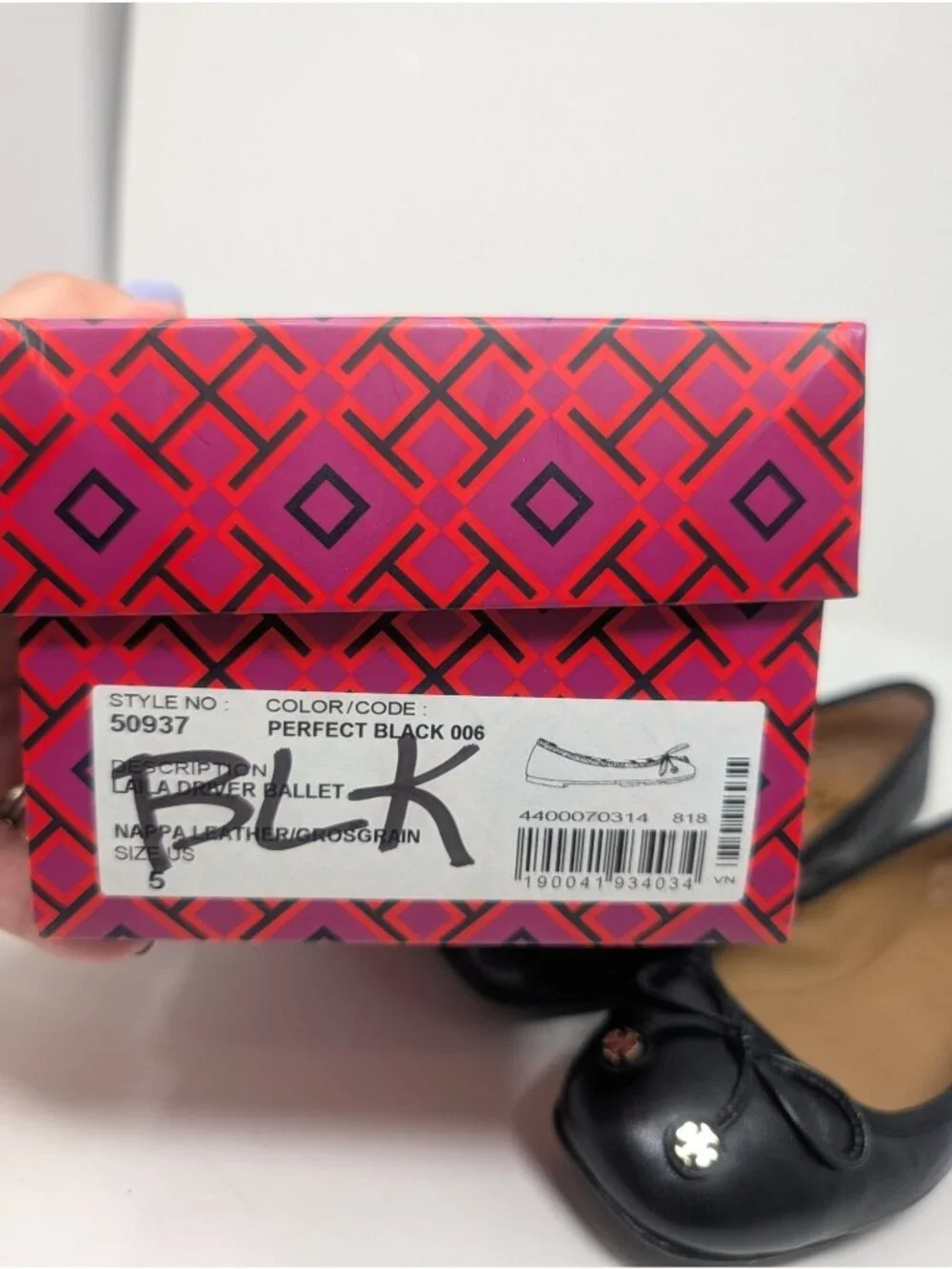 Tory Burch Laila Driving Ballet 5 Black Leather